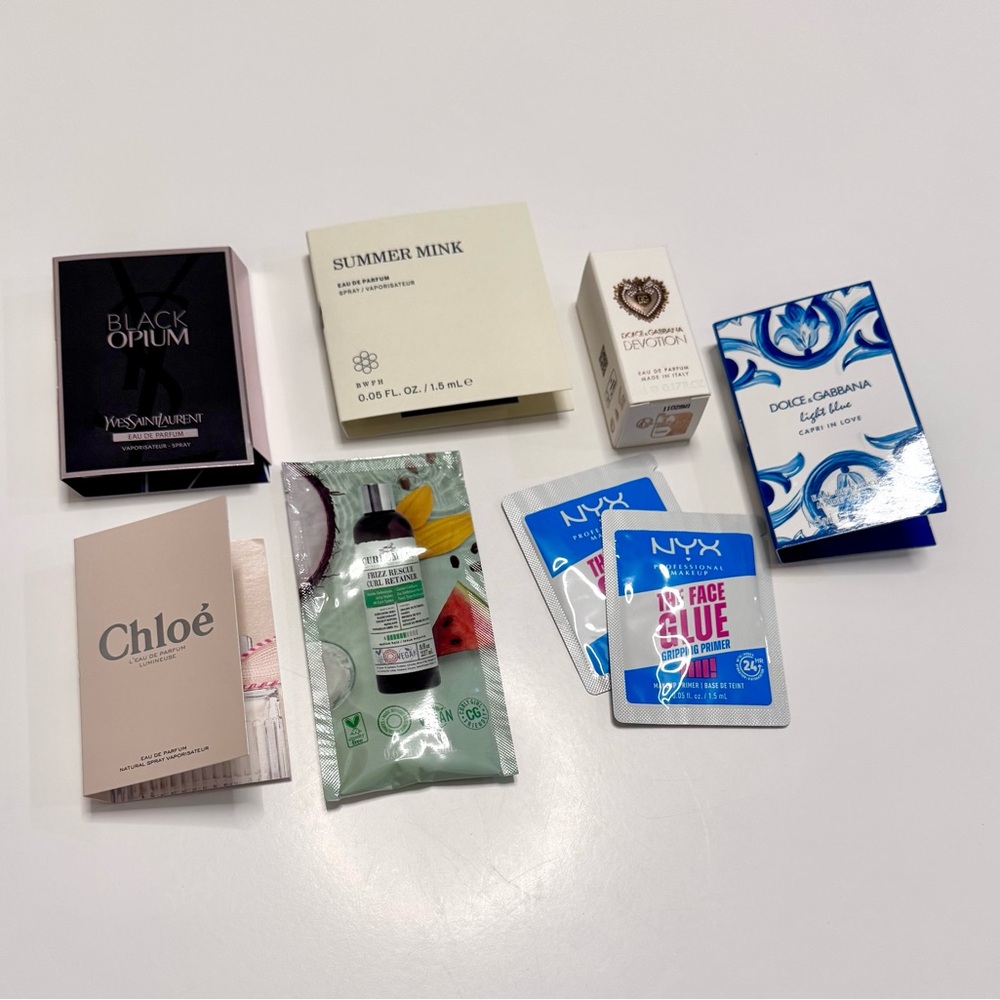 Samples: Makeup, Perfume, Haircare